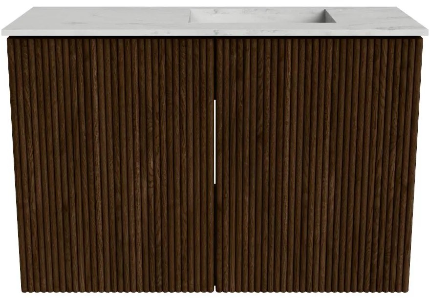 Mondiaz Joya DLux 60cm toiletmeubel walnut met wastafel faye rechts 1 kraangat opalo