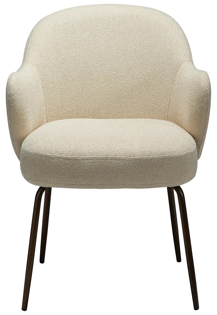 Dan-Form Bae Luxe Eetkamerstoel Met Armleuningen Almond Shimmer Boucle