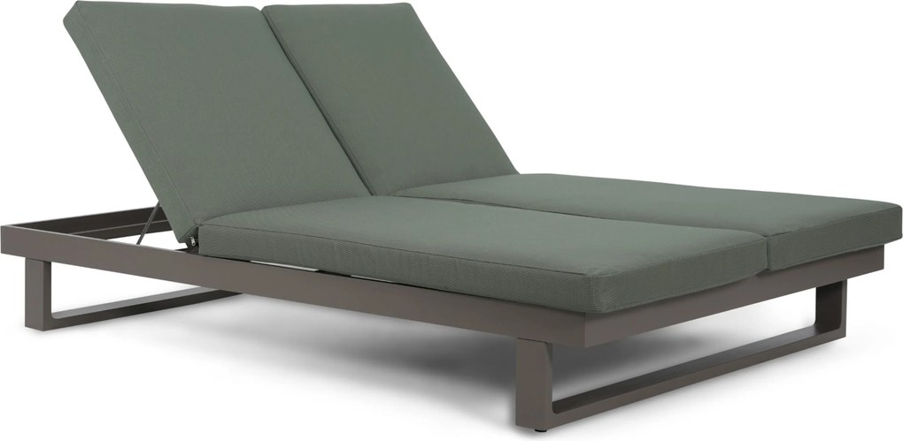 Lifestyle Garden Furniture Massimo Ligbed Met Kussen Antraciet/moss Green Aluminium Grijs