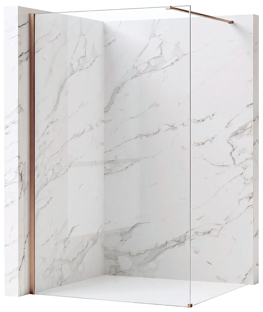 Walk-in douchewand Rea Flexi Transparent / Brush Copper 70