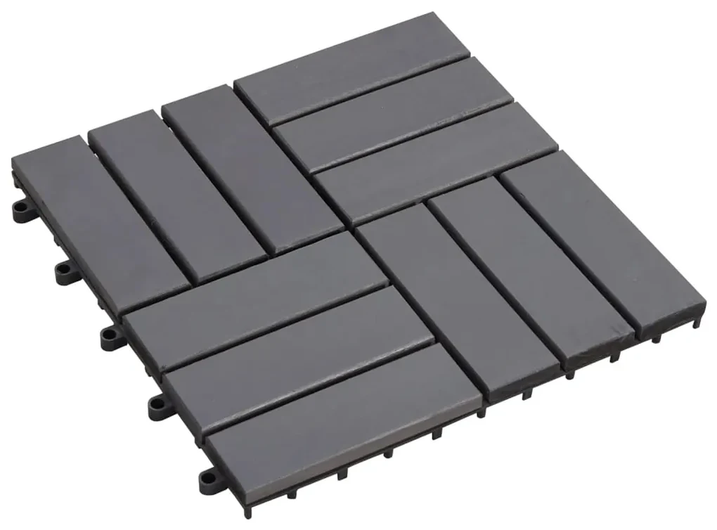 vidaXL Terrastegels 30 st 30x30 cm massief acaciahout greywash