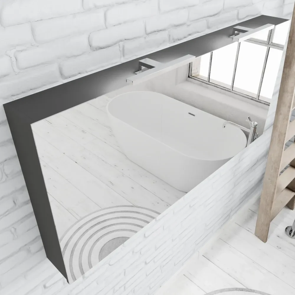 Zaro Beam antraciet spiegelkast 150x70x16cm 3 deuren