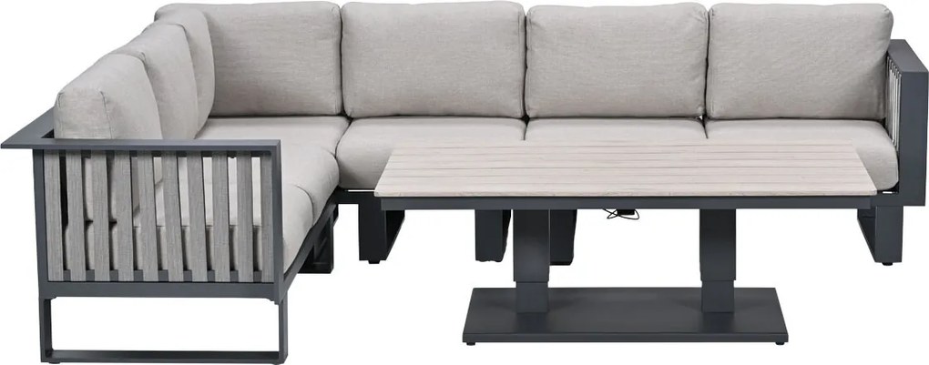 Garden Impressions Gabon - Brugge lounge dining set 5-delig - donker grijs