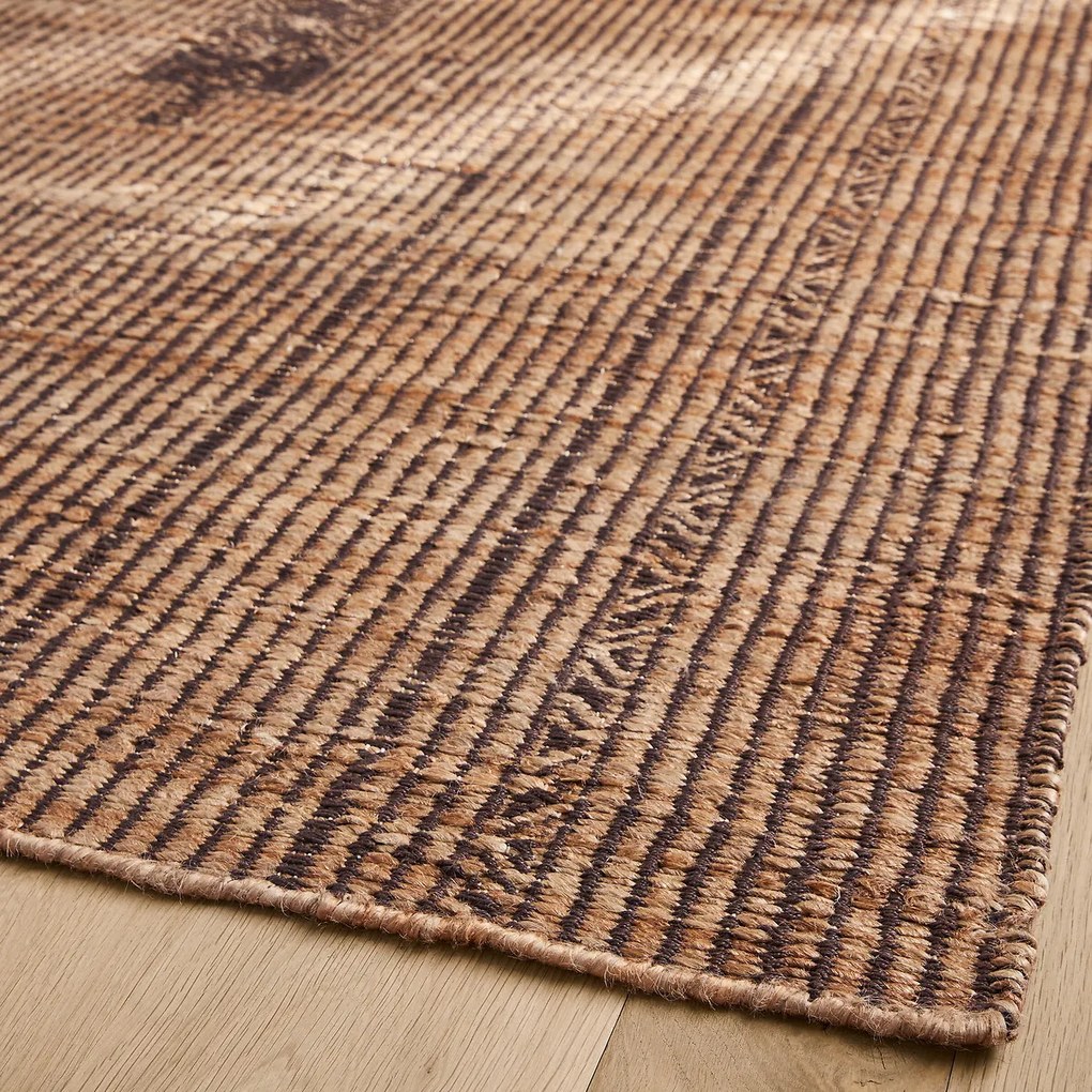 Geweven vloerkleed in jute en katoen, Jutiss