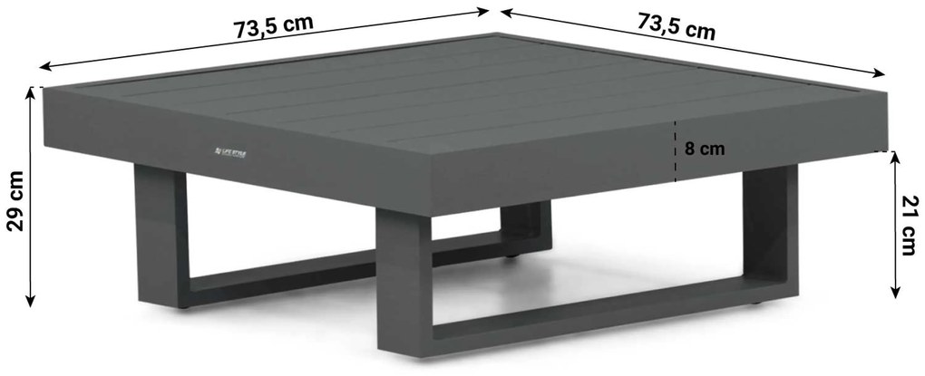Hoek loungeset 5 personen Aluminium Grijs  Lifestyle Garden Furniture Lorenzo