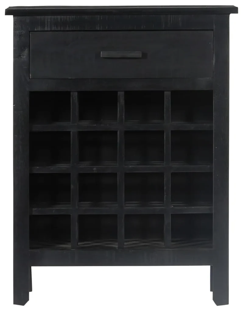 vidaXL Wijnrek 56x35x75 cm massief mangohout zwart