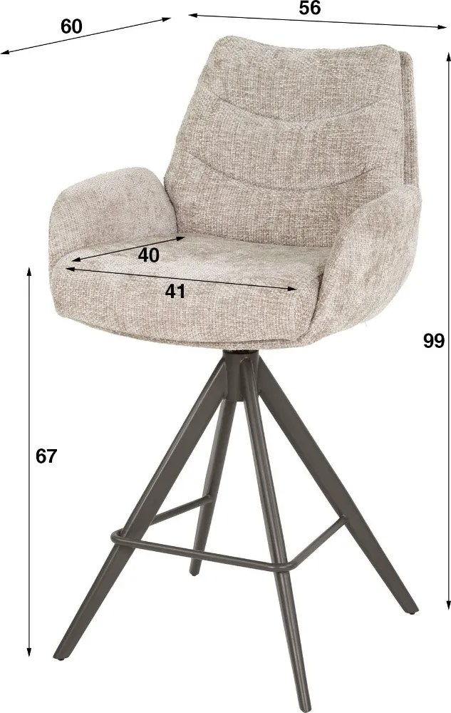 Draaibare Barstoel Zandkleur