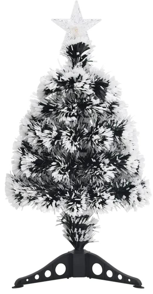 vidaXL Kerstboom met LED's 64 cm glasvezel groen en wit
