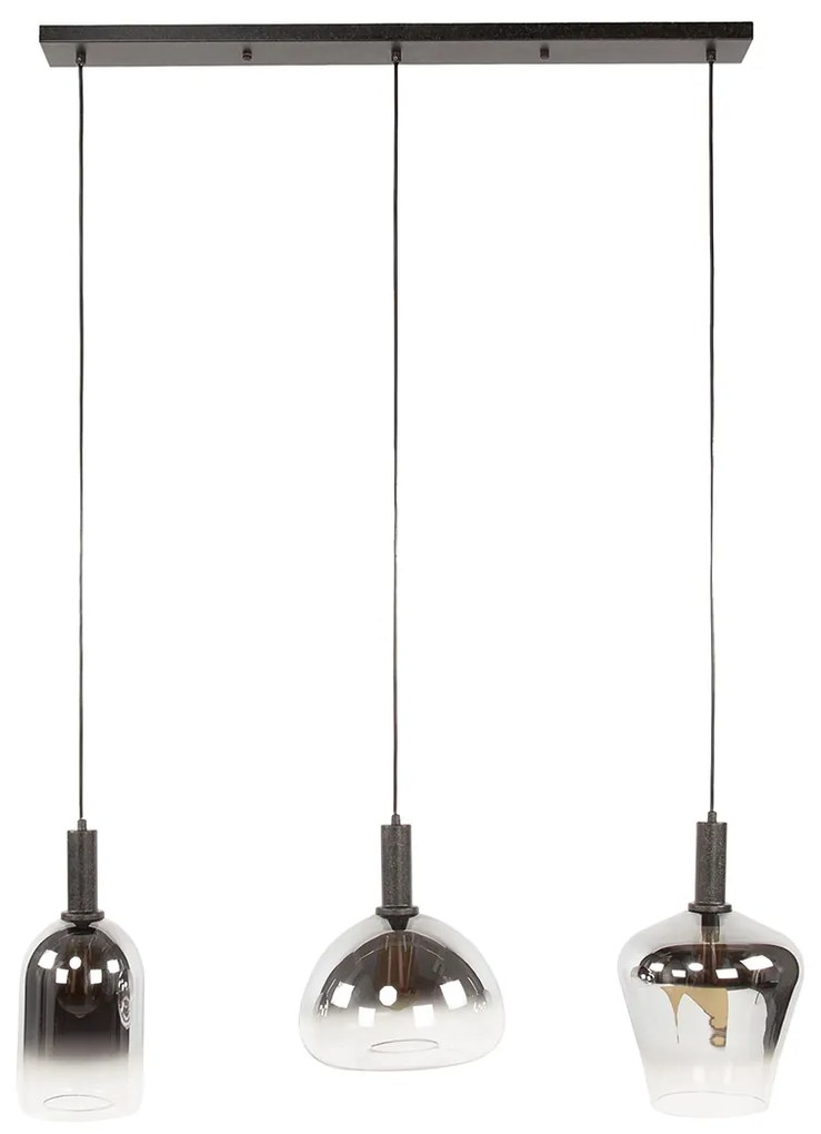 Glazen Hanglamp Zilver Grijs