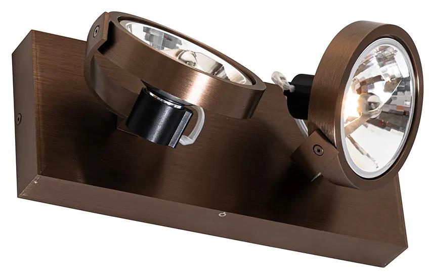 Design Spot / Opbouwspot / Plafondspot donkerbrons 2-lichts draai en kantelbaar - Go Design G9 Binnenverlichting Lamp