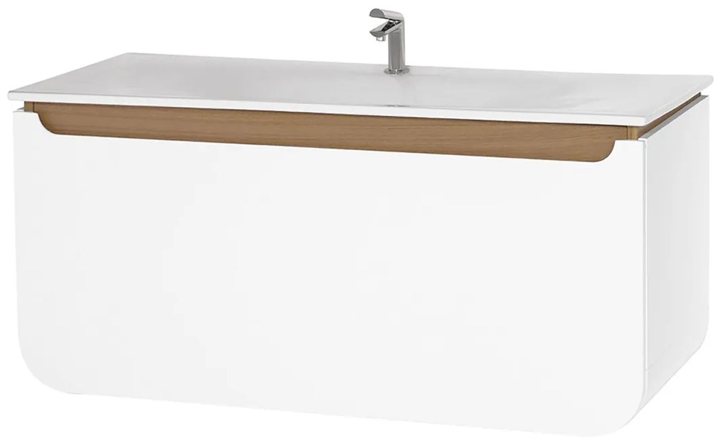 SaniGoods Dion badkamermeubel 120cm met 1 lade wit eiken