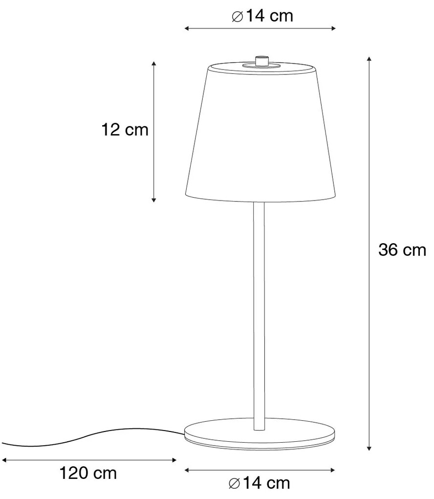 Moderne tafellamp zwart met opaal glas incl. LED 3-staps dimbaar - Jent Modern IP44 Binnenverlichting Lamp