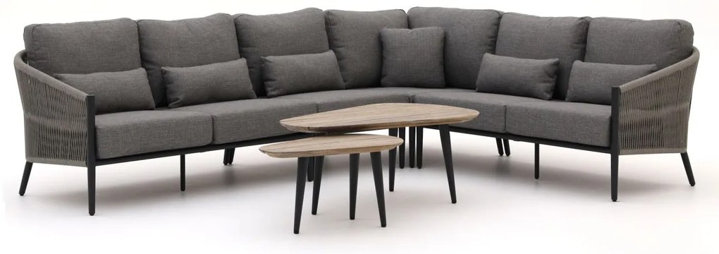 + 15% kassakorting | Hoek loungeset Bellagio  | 6 personen | Loungeset Grijs | Hoekbank Aluminium | 331x237.5cm | Kees Smit Tuinmeubelen