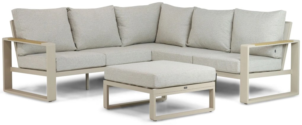 Hoek loungeset 5 personen Aluminium/Polywood (teakfinish) Taupe  Lifestyle Garden Furniture Lezo