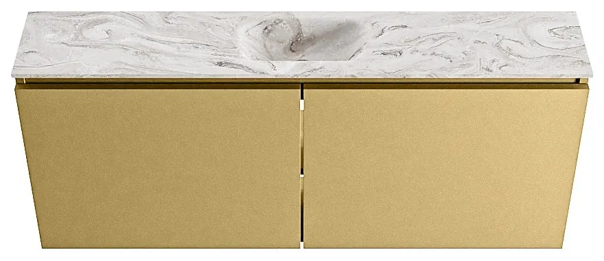 Mondiaz Ture DLux toiletmeubel 120cm oro met wastafel glace midden met kraangat