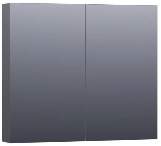 Saniclass Plain Spiegelkast 80x70x15cm Hoogglans Grijs SK-PL80HG