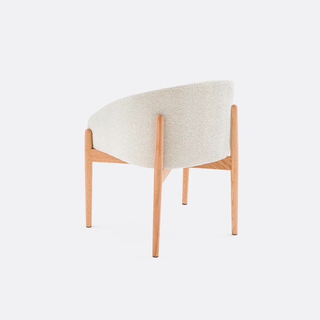 Tafelfauteuil in bouclé stof Beca