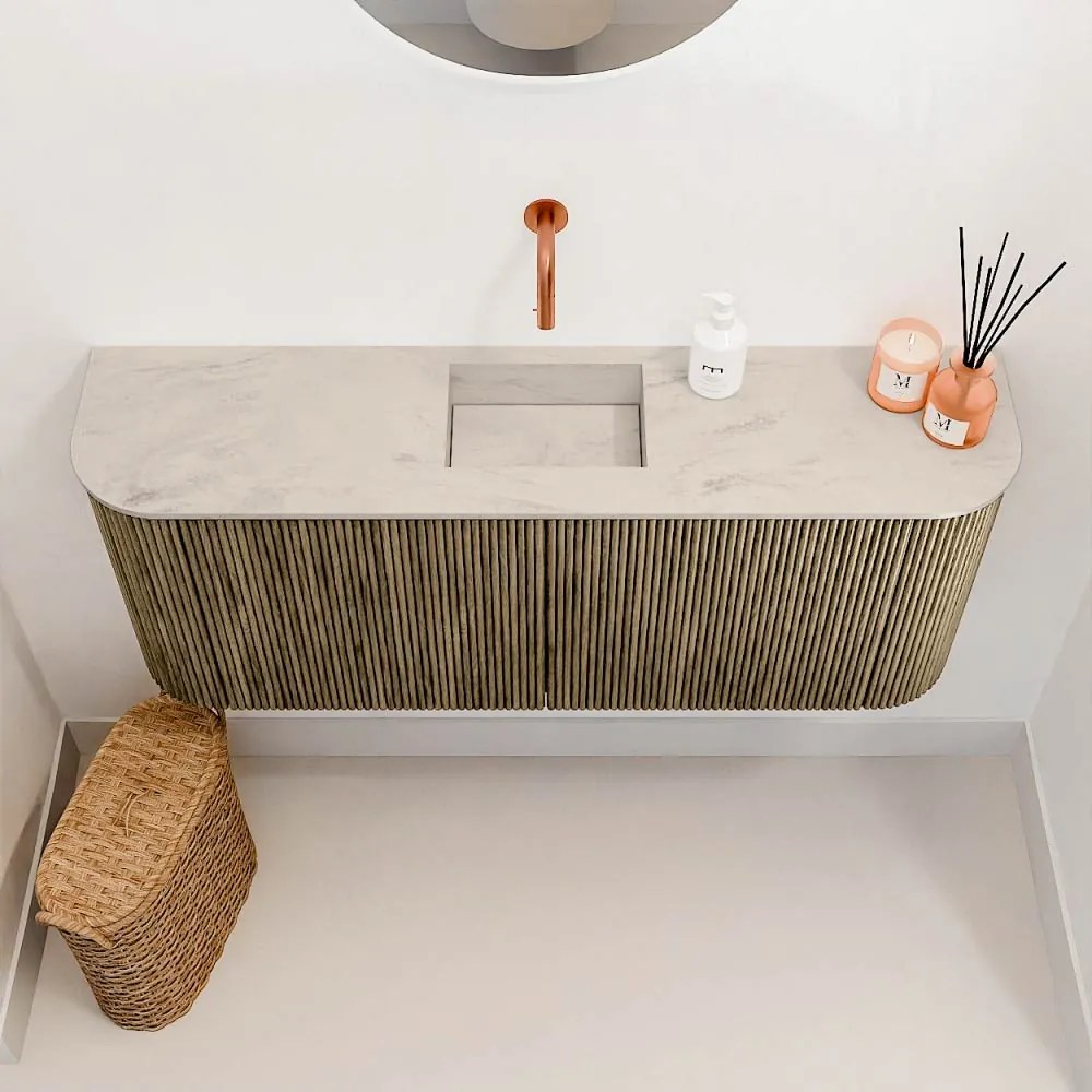 Mondiaz Joya DLux 105cm toiletmeubel ronding links/rechts dusk met wastafel faye midden zonder kraangat opalo