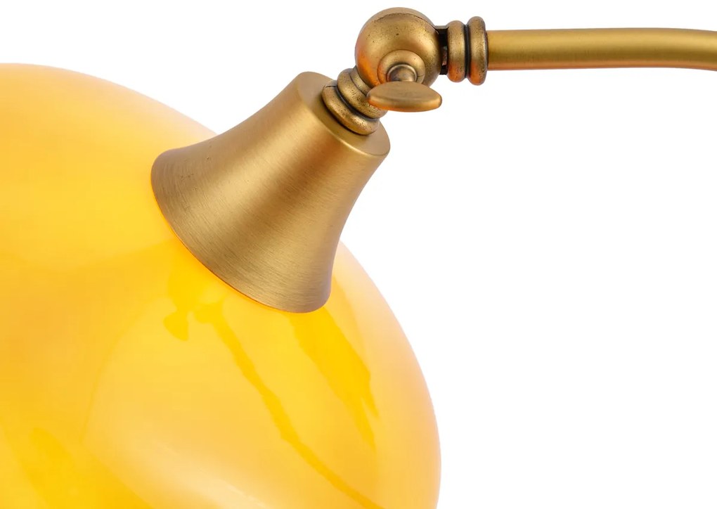 Klassieke tafellamp brons met oranje opaal glas - Clerk