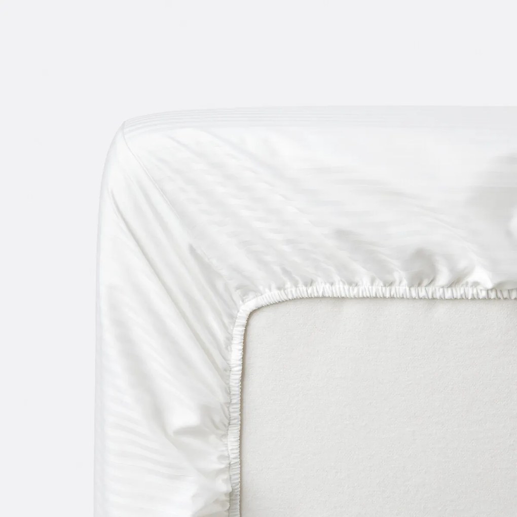 Hoeslaken satijn katoen, 153 draden, 30 cm kop, Opale gestreept