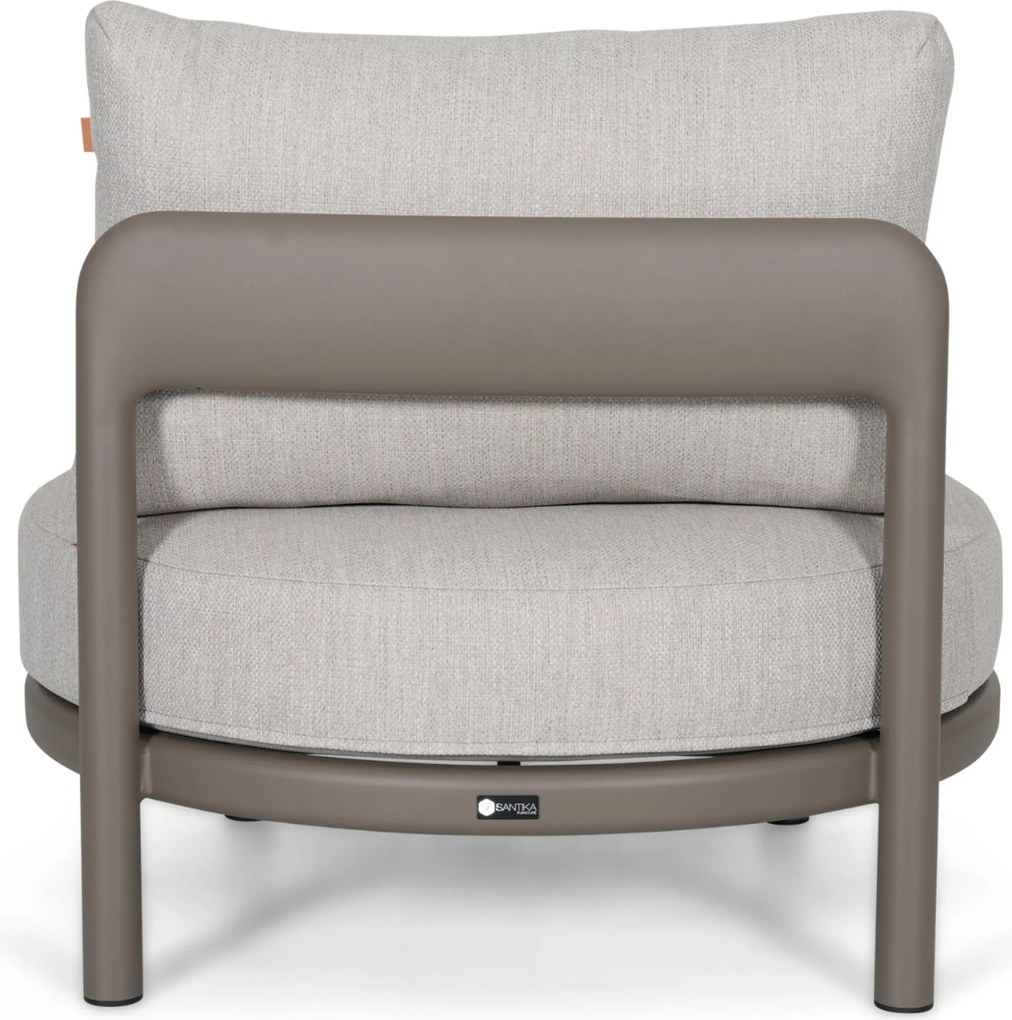 Stoel en Bank Loungeset 5 personen Aluminium Taupe Santika Furniture Santika