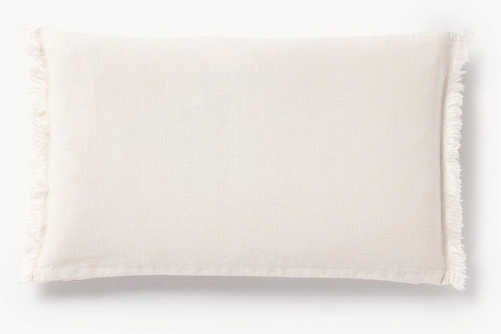 Linnen kussenhoes Luana met franjes