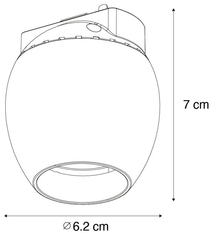 LED Moderne Spot / Opbouwspot / Plafondspot zwart voor railsysteem 1-fase 6W 3000K - Magnetic Zagaye Modern bol / globe / rond ovaal Binnenverlichting Lamp