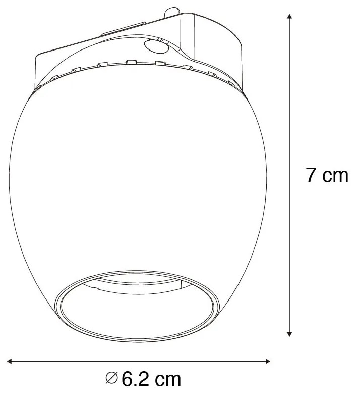 Moderne spot zwart voor railsysteem 1-fase 6W 3000K - Magnetic Zagaye