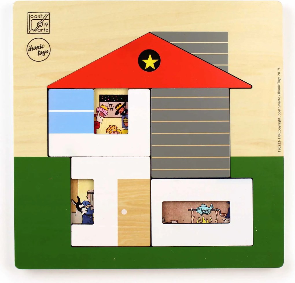 Houten Puzzel - 'Huis' - Joost Swarte