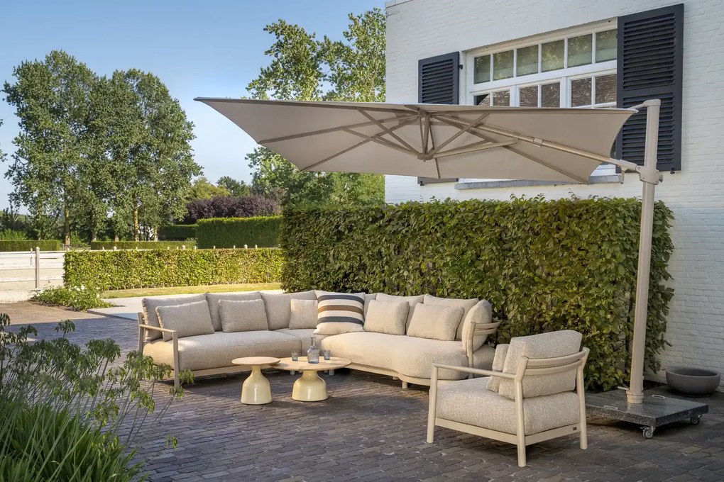 4 Seasons Outdoor Mykonos chaise loungebank Loungebank beige weerbestendig