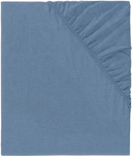 Chambray hoeslaken 90-100 x 200 Donkerblauw