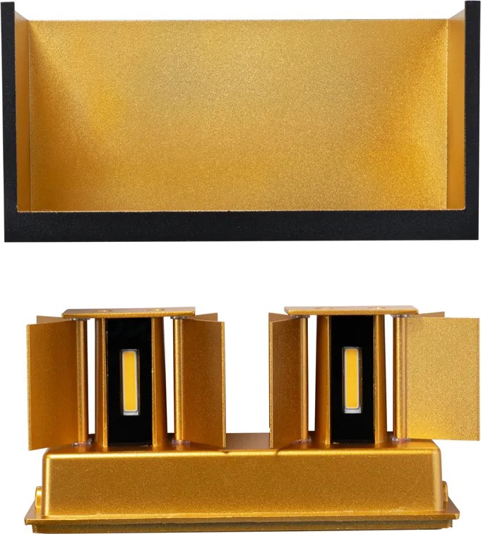 Buiten wandlamp zwart met goud incl. LED 4-lichts IP54 - Edwin