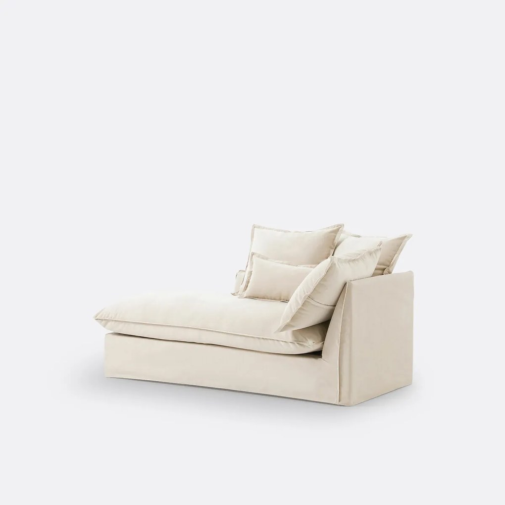 Longchair, links, in fluweel, Odna