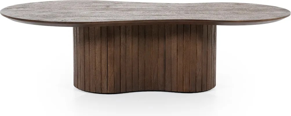 Bruine Salontafel Organische Vorm - 130 X 70cm.