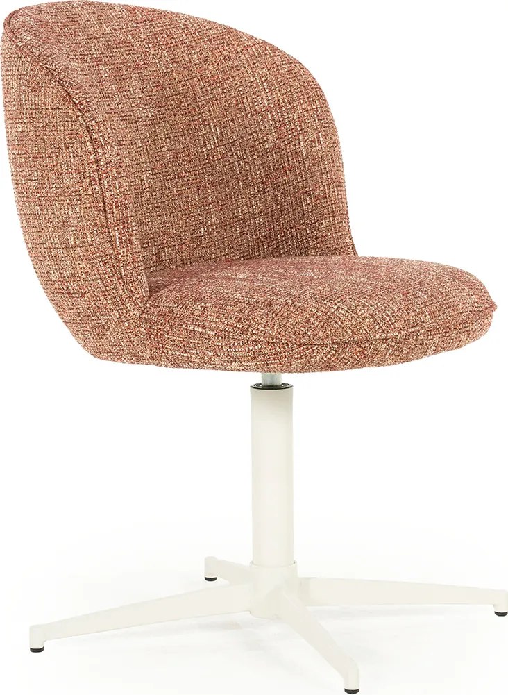 Eleonora Molly Draaibare Eetkamerstoel Rood Met Beige Poten