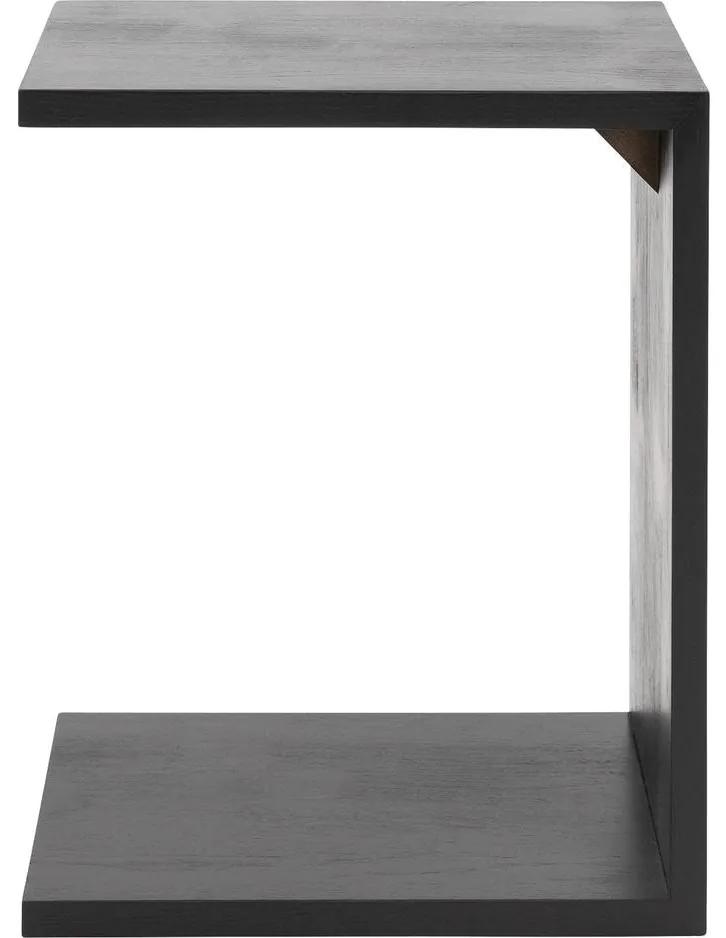 Goossens Bijzettafel Quinze, hout eiken zwart, modern design, 50 x 60 x 35 cm