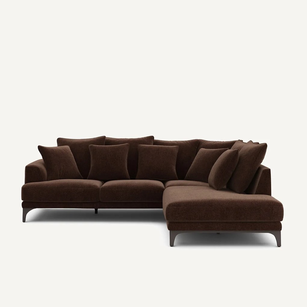 Hoekbank in chenille fluweel, ARMENTO