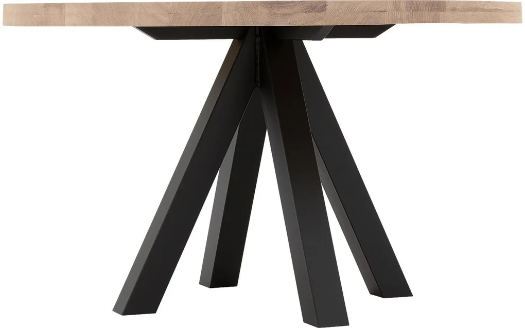 Goossens Eettafel Blade, Strak blad rond 110 x 110 cm 6 cm dik