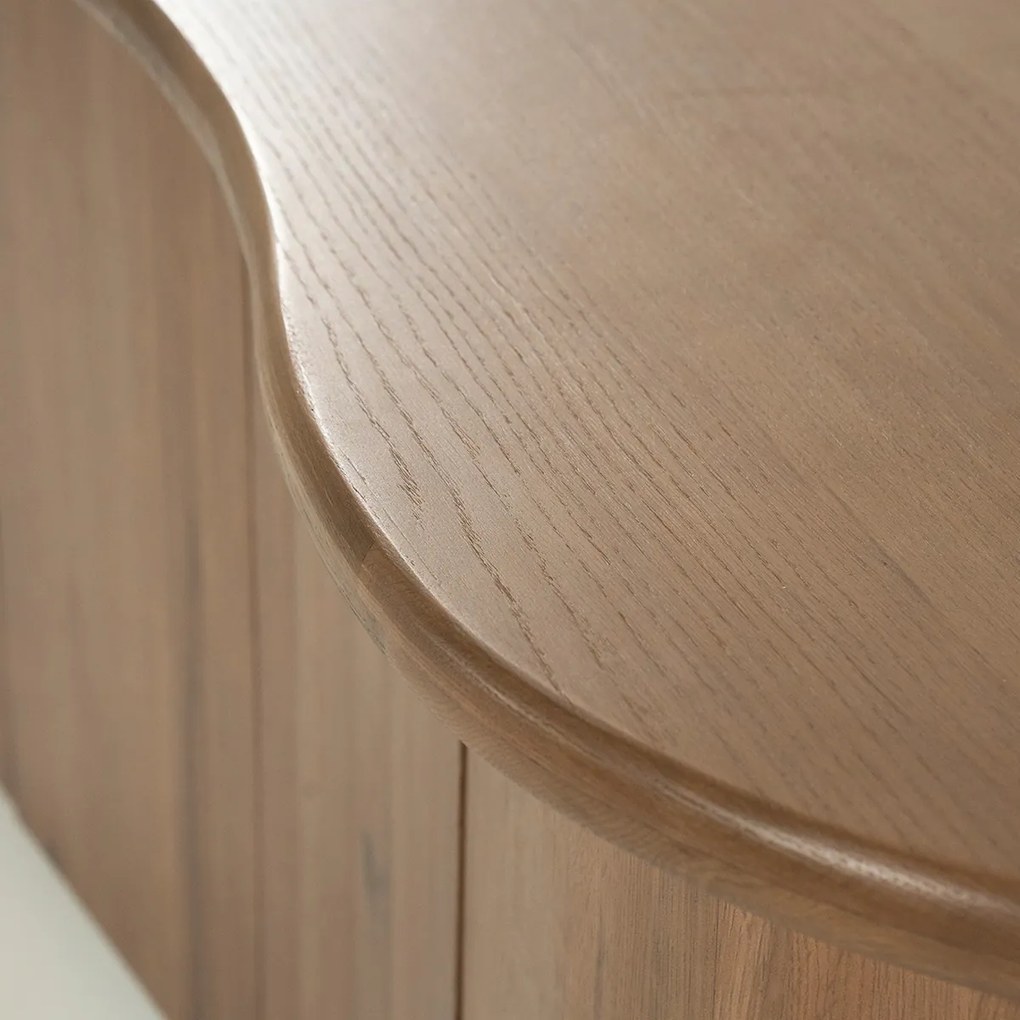 Eiken Dressoir Golvend Design Bruin - 180x50x80cm.
