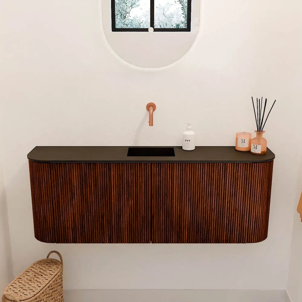 Mondiaz Joya 115cm toiletmeubel ronding links/rechts ruby met wastafel faye midden zonder kraangat urban