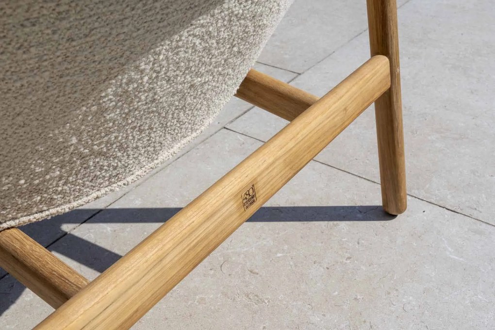 4 Seasons Outdoor Samos loungestoel teak SALE Loungestoel beige weerbestendig