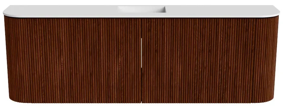 Mondiaz Joya 125cm toiletmeubel ronding links/rechts ruby met wastafel faye midden zonder kraangat talc