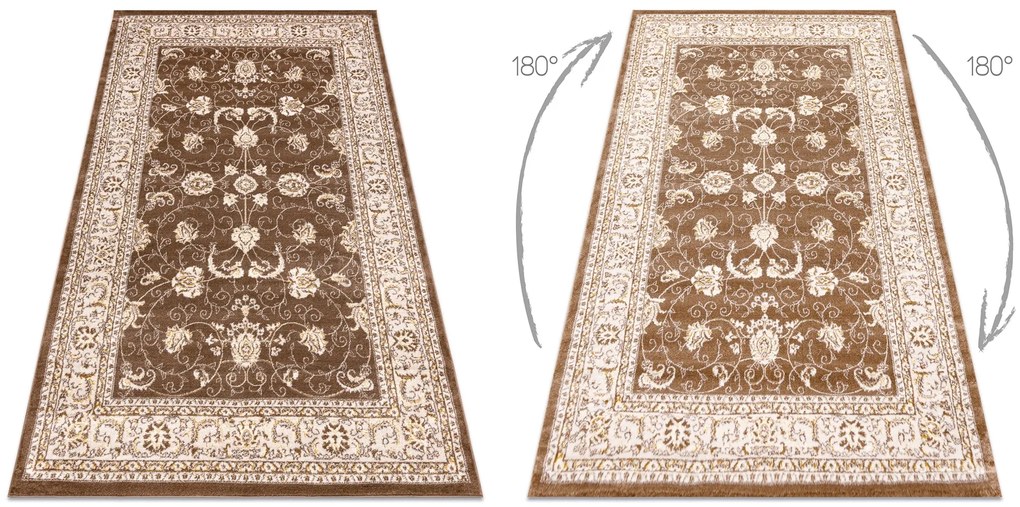 Tapijt MEFE modern 2312 Ornament, kader - Structureel, twee poolhoogte , donker beige