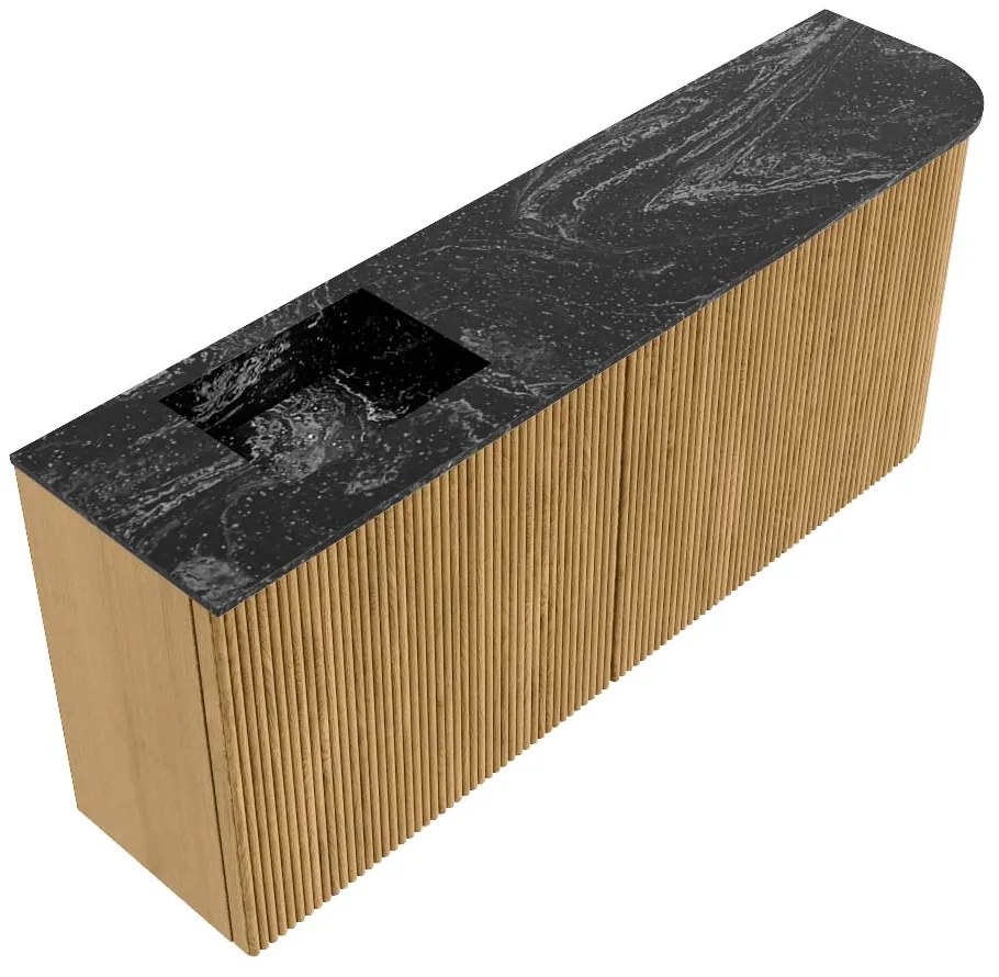 Mondiaz Joya DLux 100cm toiletmeubel ronding rechts oak met wastafel faye links 1 kraangat lava