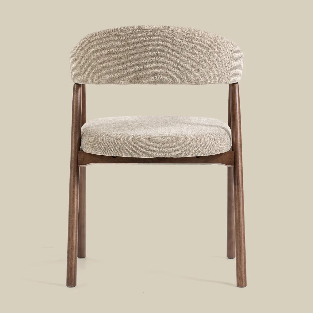 Walnoot Eetkamerstoel Ronde Rugleuning