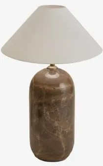 Tafellamp Van Natuurlijk Steen Yalvira Bruin Marmer Emperador & Wit Mat Ø35 Cm - ↑15 Cm Graciela - Sklum