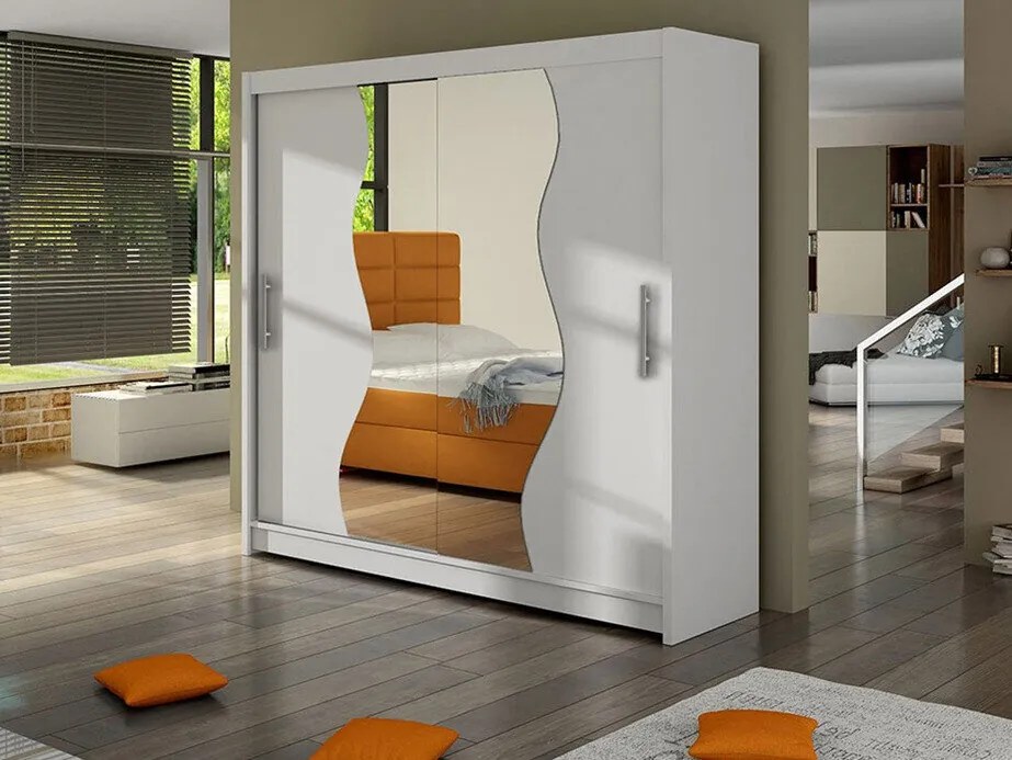 Kledingkast Closico Area, Wit, 215x180x58cm, 151 kg, Kledingkast deuren: Schuivend, Aantal planken: 5, Aantal planken: 5