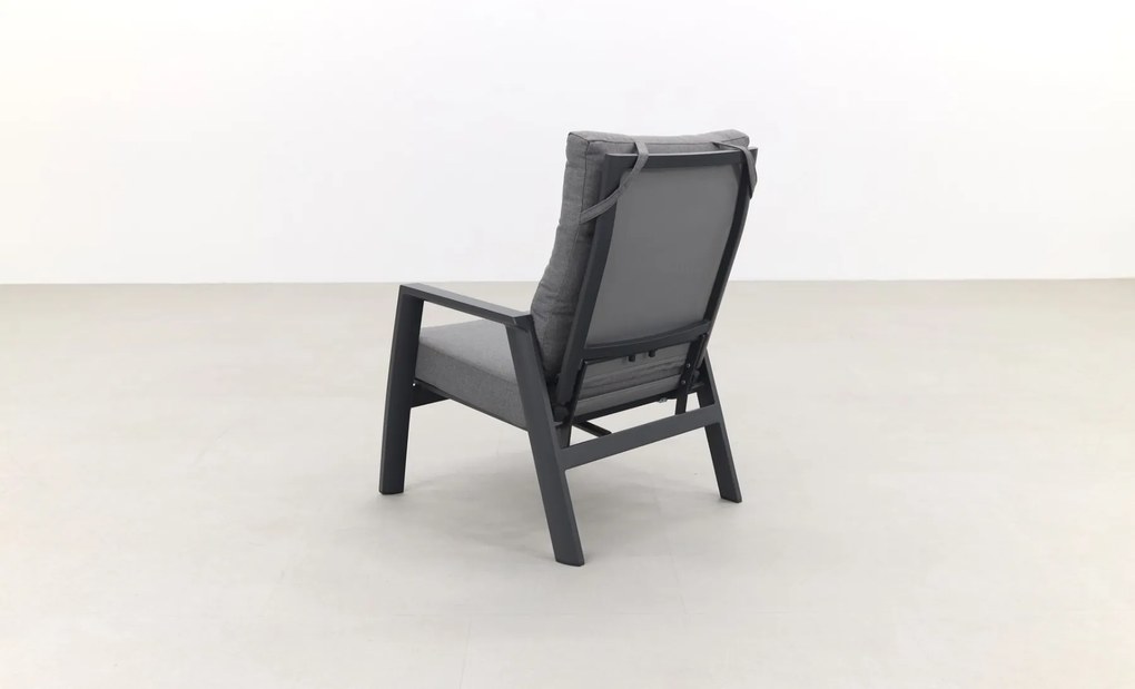 Azoren/Jersey stoel-bank loungeset 4-delig verstelbaar - Antraciet OP=OP