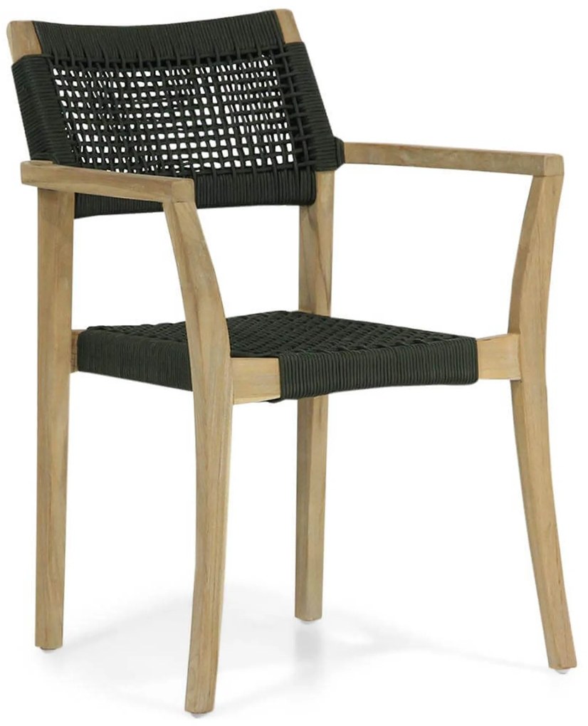 Tuinstoel stapelbaar Teak/Rope Groen Lifestyle Garden Furniture Dallas