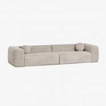 Vacuumverpakte 4-zits Bank Angelan Bekleed Crème Beige Synthetisch Haar - Sklum